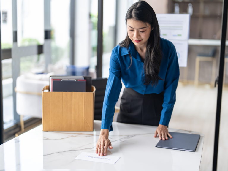 woman working at desk